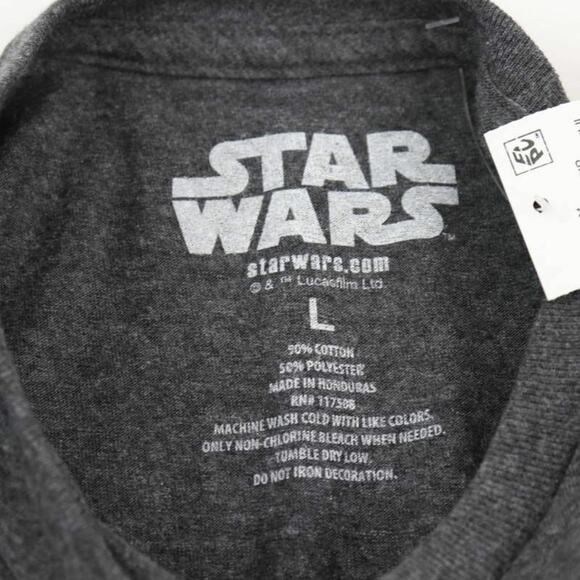 Star Wars Episodes Mens Graphic T-Shirt Gray White Heathered Crew Neck Tee L New - Picture 6 of 8